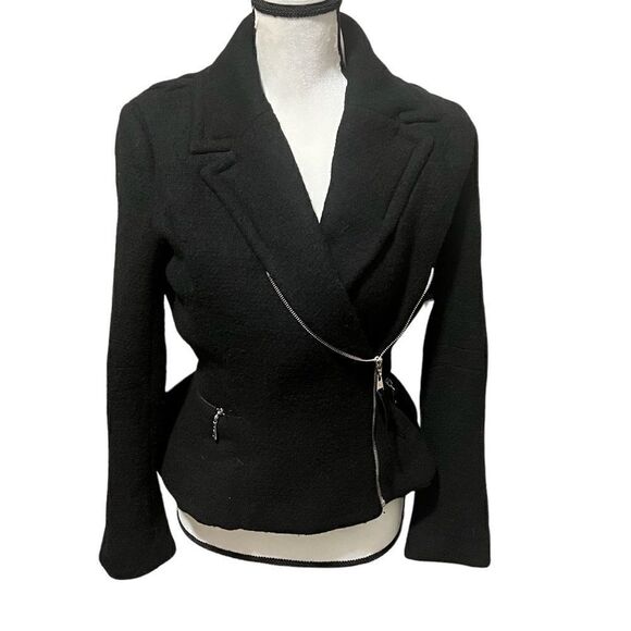 LOUIS Vuitton Jacket Runway RARE 2009 Collection Black Wool Blend Coat Size 40 - Picture 1 of 15